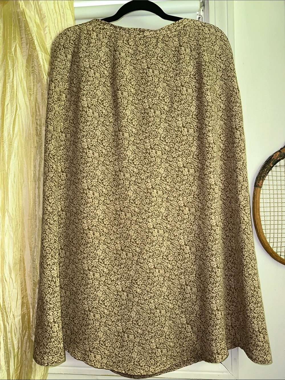 Talbots Beige and Brown Floral A-Line Skirt